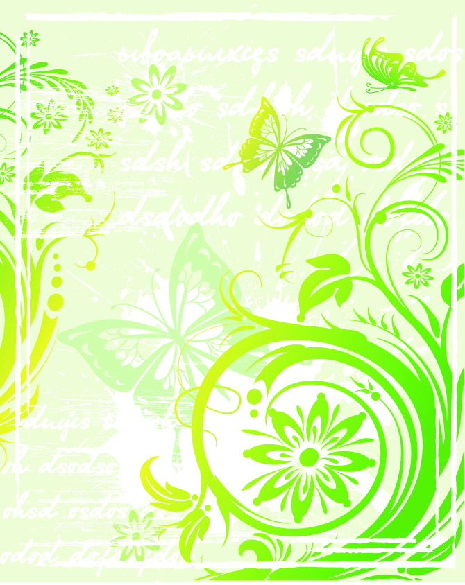 free vector Green butterfly pattern vector